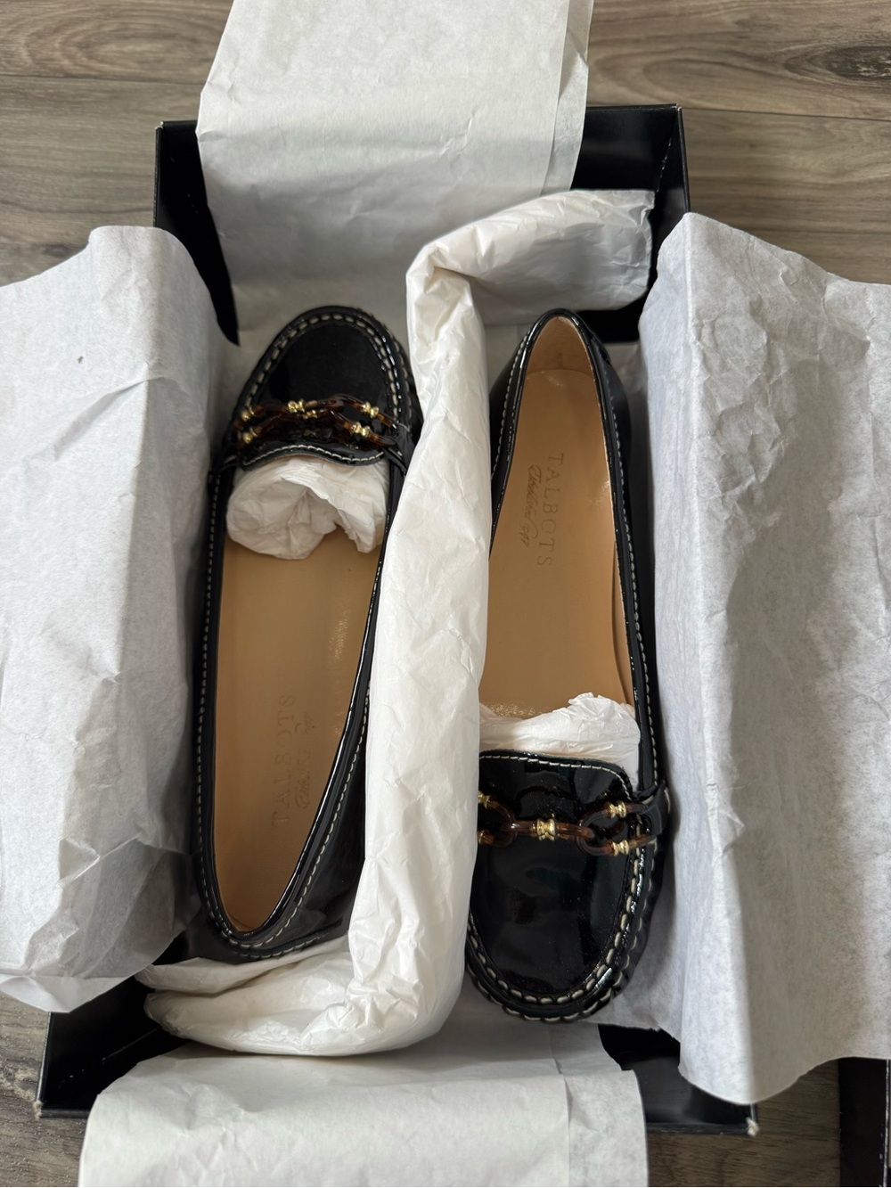Talbots Phoebe Women's Driving Loafers in Black Size 7 Wide